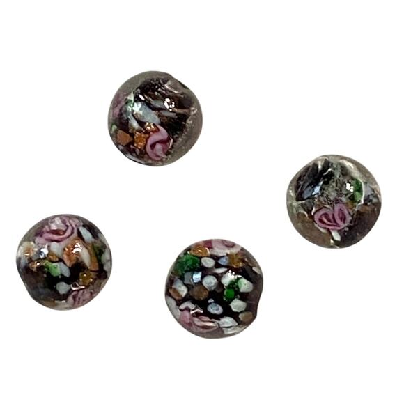 Millefiori Lot 4 Glass Bead Round Craft Jewelry Making Fashion Timeless Unique - Picture 4 of 5